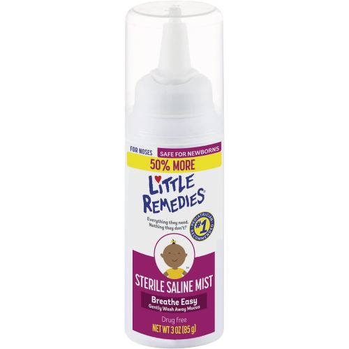Little Remedies Sterile Saline Nasal Mist, Safe for Newborns, 3 oz - 3 Fl Oz (Pack of 1)