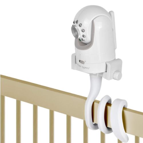 Baby Monitor Mount Camera Shelf Compatible with Infant Optics DXR 8 & DXR-8 Pro and Most Other Baby Monitors,Universal Baby Camera Holder,Attaches to Crib Cot Shelves or Furniture (White)