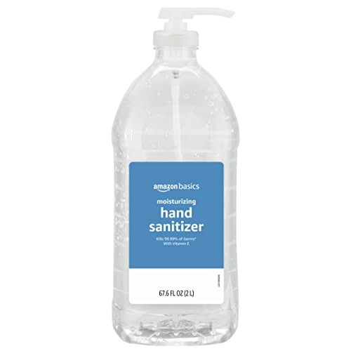 Amazon Basics Hand Sanitizer, Original Scent, Contains 62% Ethyl Alcohol, 67.60 Fl Oz (Pack of 1) (Previously Solimo