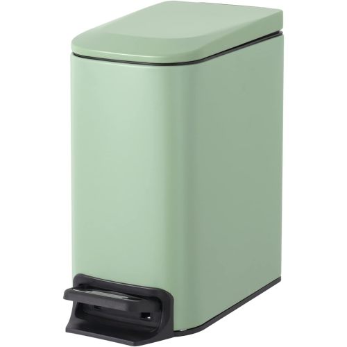 Cesun Small Bathroom Trash Can with Lid Soft Close, Step Pedal, 6 Liter / 1.6 Gallon Stainless Steel Garbage Can with Removable Inner Bucket, Anti-Fingerprint Finish (Matt Green)