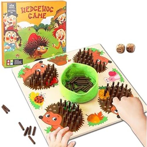 Montessori Wooden Toys,Hedgehog Board Game for 3+ Year Old,Fine Motor Hedgehog Toys for Educational and Competition Perfect Baby and Toddler