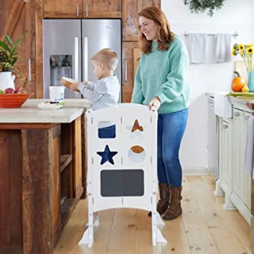 Guidecraft Classic Kitchen Helper® Stool - White