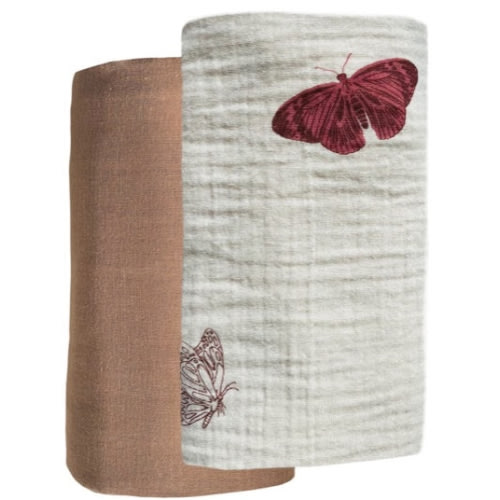 Organic Muslin Swaddle Set ( Butterflies) – LEYL&ARI