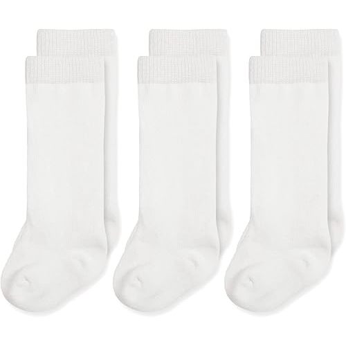 EPEIUS Baby Knee High Socks Seamless Baby Socks Solid Cotton Stockings for Boys/Girls 0-3/3-6/6-12/12-24 Months 3 Pack