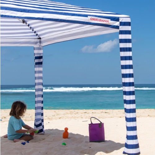 CoolCabana - The World's Best Beach Shelter 8' x 8' and 6' x 6' | UPF 50+ | Beach Shade for the whole family | Strong in the Wind – CoolCabanas