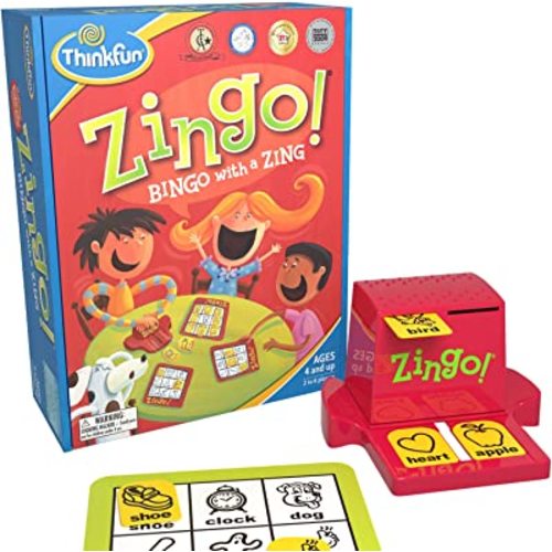 ThinkFun Zingo Bingo - Unique Pre-Reading Game for Kids | Boosts Language & Matching Skills | Fun for Classroom & Home | Amazon Exclusive with Extra Zingo Card