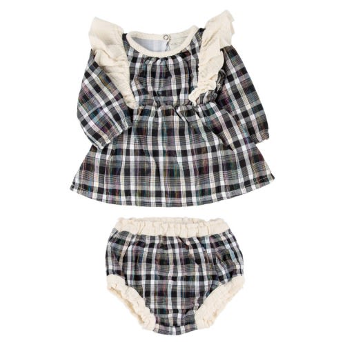 Plaid Ruffle Accent Long Sleeve Cotton Dress & Bloomers, 9M
- Only a few left