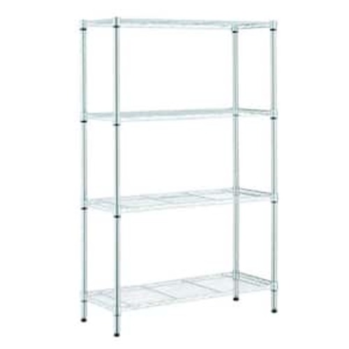 4-Tier Steel Wire Shelving Unit in Chrome (36 in. W x 54 in. H x 14 in. D)
