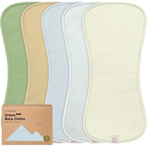 KeaBabies 5-Pack Organic Burp Cloths Baby Girl, Boy - Extra Large, Absorbent Baby Burp Cloths, Soft Burping Cloths for Babies, Newborn Burp Clothes, Cotton Burp Rags, Neutral Thick Burp Cloth (Dew)