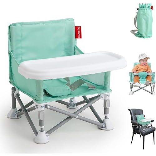 Portable 3-in-1 Baby Booster Seat – Cozy Floor Seat, Feeding Seat with Tray, Toddler Booster – Compact, Foldable, Safe with Child Safety Belt Carry Bag – Perfect for Travel & Family Time