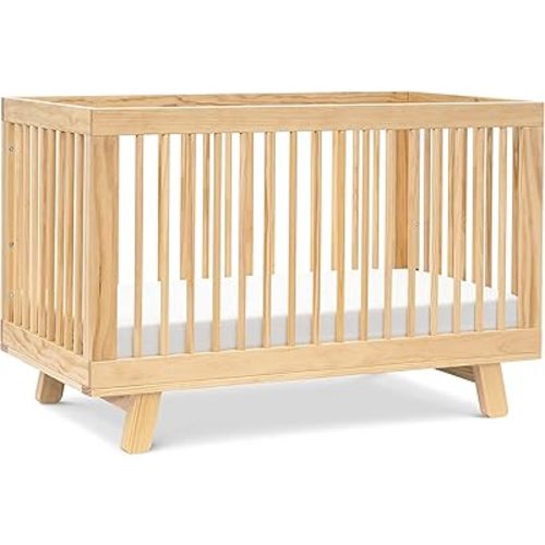 babyletto Hudson 3-in-1 Convertible Baby Crib with Toddler Bed & Daybed Conversion - Easy to Assemble - GREENGUARD Gold Certified w/ 4 Adjustable Mattress Heights - Natural