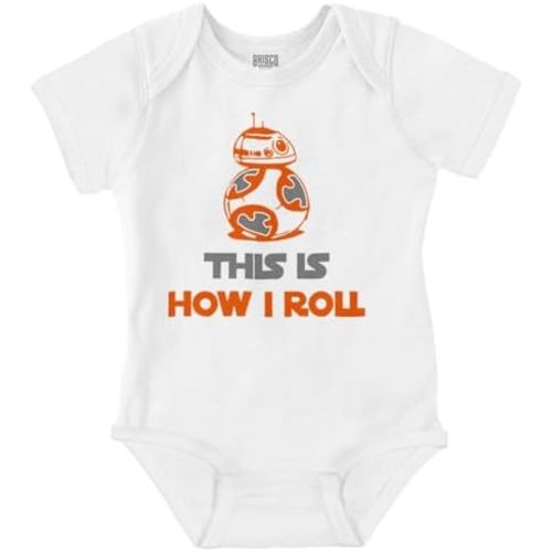 Brisco Brands This is How I Roll Space Robot Galaxy Baby Romper Boys or Girls