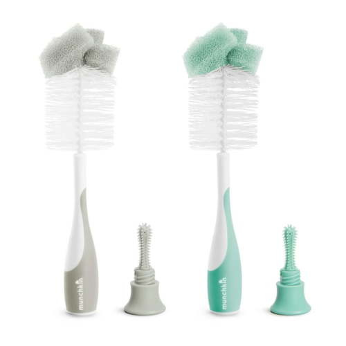 Munchkin® Sponge™ Bottle Brush, Gray/Green, Unisex, 2 Pack