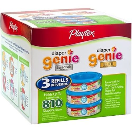 Playtex Diaper Genie Refill (810 Count Total - 3 Pack of 270 Each)
