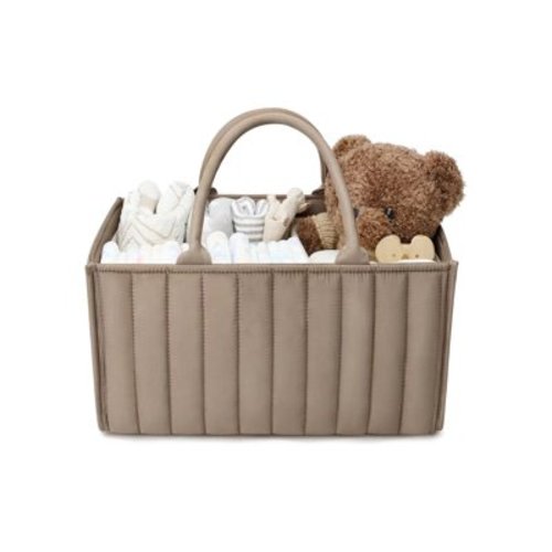 Baby Diaper Caddy Organizer, Stylish Storage Basket for Newborn Essentials and Diaper Station, Gift for Baby Shower and Registry Must-Have, Mocha Brown