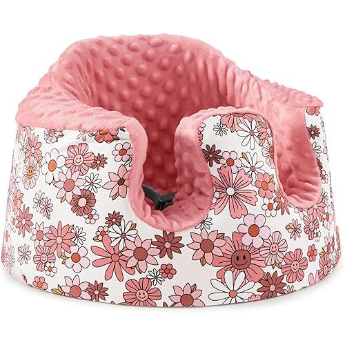 mamatepe Seat Cover Compatible with Bumbo Seat and Nuby Seat, Soft Breathable Cover for Baby Girl Boy, Anti-Slip, Cover Only, Pink