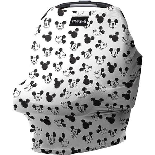 Milk Snob Original Disney Mickey Mouse Sketch 5-in-1 Baby Cover, Breastfeeding, Car Seat, Carrier, Stroller, High Chair, Shopping Cart, Lounger Canopy, Baby Shower Gender Neutral Gifts, Nursing Top