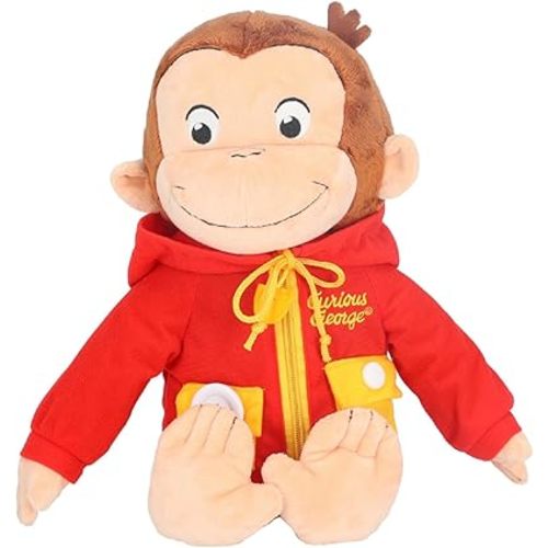 KIDS PREFERRED Curious George Learn to Dress Monkey Stuffed Animal Plush Toys Soft Cute Cuddle Plushie Gifts for Baby and Toddler Boys and Girls - 16" Stuffed Animal