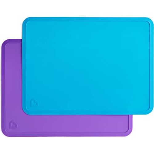Munchkin® Spotless™ Silicone Placemats for Kids, 2 Pack, Blue/Purple