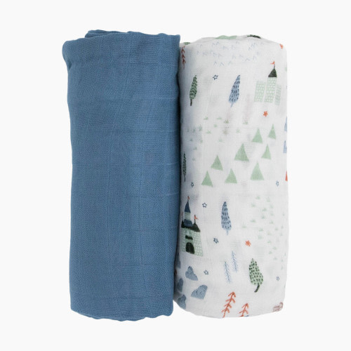 Little Unicorn Deluxe Muslin Swaddle Blanket 2 Pack - Dragon Days, 2