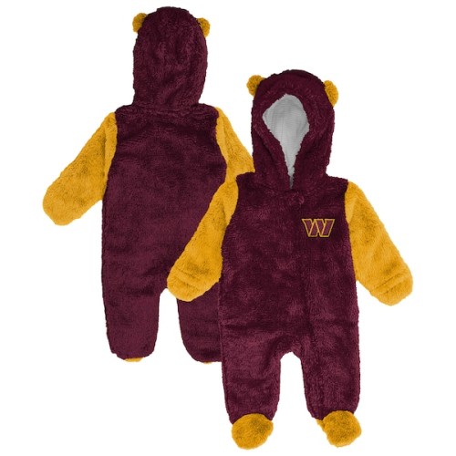 Newborn & Infant Washington Commanders Outerstuff Burgundy Stay Napping Fleece Bunting Full-Zip Sleeper