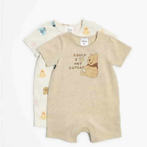 Disney Winnie the Pooh Organic Cotton Romper 2 Pack | Target Australia