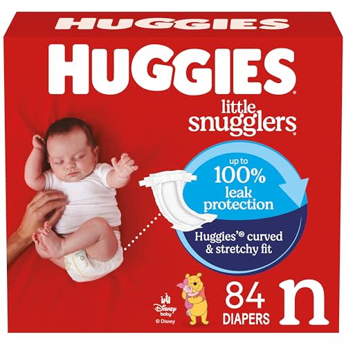 Huggies Size Newborn Diapers, Little Snugglers Baby Diapers, Size Newborn (up to 10 lbs), 84 Count, Packaging May Vary