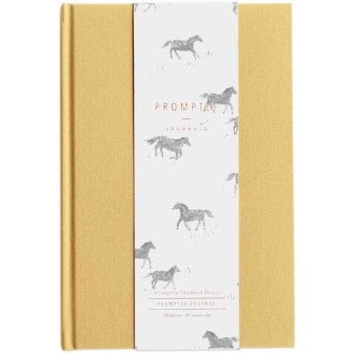 Promptly Journals, Baby Memory Book: A Complete Childhood History (Ochre Yellow, Linen)