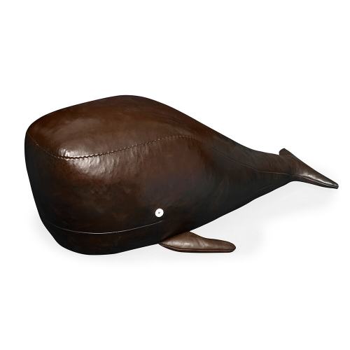 Leather Whale Footstool