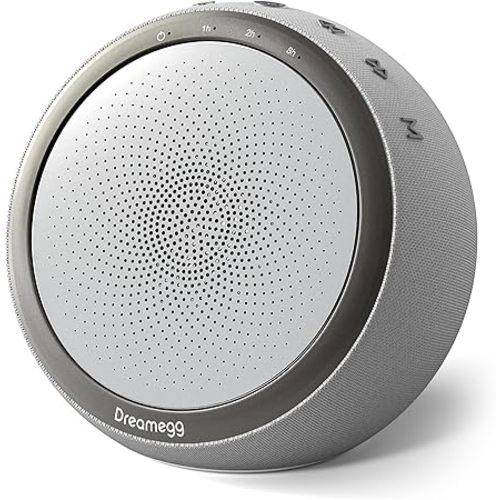 Dreamegg D1 Sound Machine Baby - White Noise Machine for Baby with Night Light, 24 High Fidelity Sounds, Timer & Memory Feature, Noise Machine with Nursery Lamps for Adults, Home, Office (White)