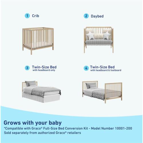 Teddi® 4-in-1 Convertible Mini Crib with Bonus Water-Resistant Mattress