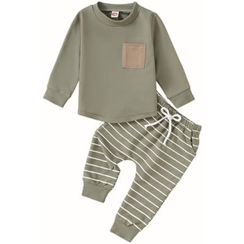 Baby Boy Pants Set Fall Winter Clothes Long Sleeve Crewneck Sweatshirt Toddler Boy Clothes