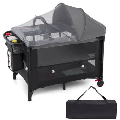 Infans Baby Bassinet Bedside Crib w/Changing Table Mattress Detachable Canopy Basket