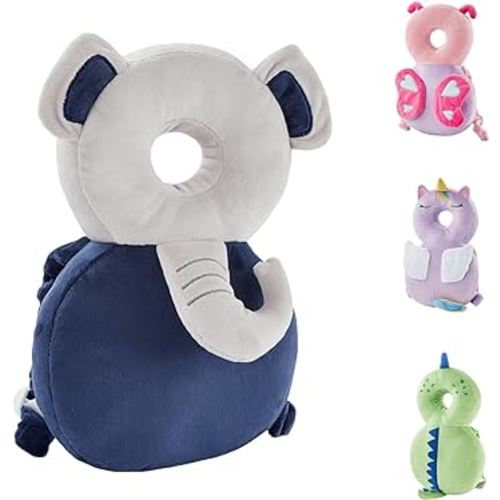 Baby Back Potection Toddler Safety Protector Cushion Pad Toddler Backpack for Crawling Walking Adjustable Back Safety for Boys and Girls(Elephant)