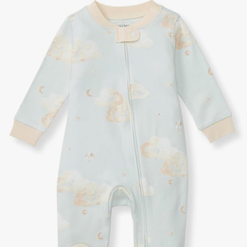 Burt's Bees Baby Boys' Sleep & Play PJs, 100% Organic Cotton One-Piece Zip Front Jumpsuit, Baby Boys Footie Pajamas & PJs