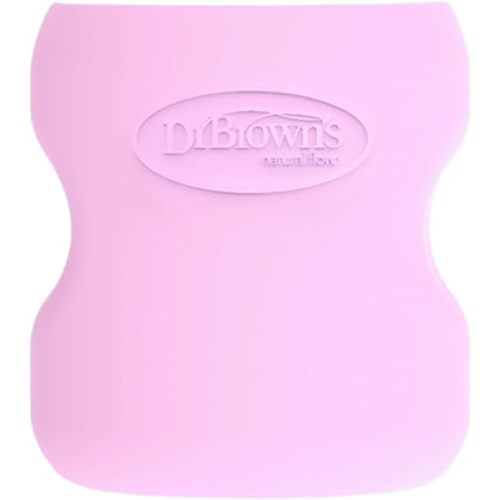 Dr. Brown's Natural Flow Options+ Glass Baby Bottle Sleeves,100% Silicone,5 oz,Wide-Neck,Pink