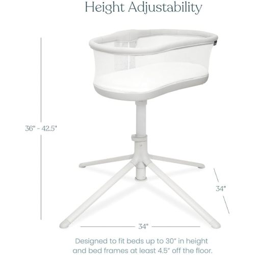 HALO BassiNest Swivel Sleeper 3.0 – Bedside Baby Bassinet with 360 Rotation, Adjustable Height, Breathable Mesh, Safe Close Sleeping, Lowering Wall for Easy Access, Feeding & C-Section Recovery