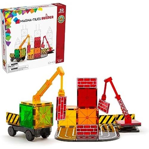 MAGNA-TILES Builder 32-Piece Magnetic Construction Set, The ORIGINAL Magnetic Building Brand