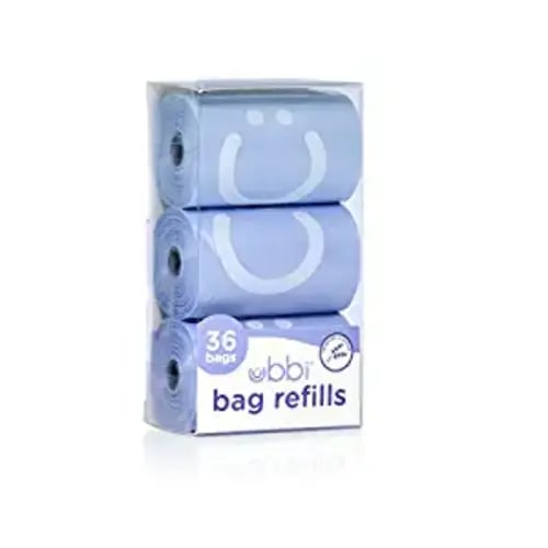 Ubbi On-the-Go Refill Bags, Lavender Scented, Value Pack of 36, Baby On The Go Diapering Essentials - 3 Pack