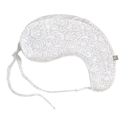 Boppy Uplift Nursing Pillow, Cream Retro Squiggles, Designed to Help Reduce Reflux Symptoms for Breastfeeding, Bottle Feeding or Combo-Feeding; Plus-Sized, Comfortably Contoured Feeding Pillow