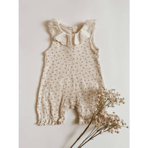 Mila Floral Lace Romper – Three Peas