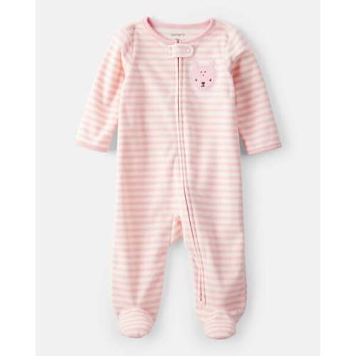 Baby Girl Deer Loose Fit Long-Sleeve Sleep & Play Pajamas - Pink - Carter's | Carter's
