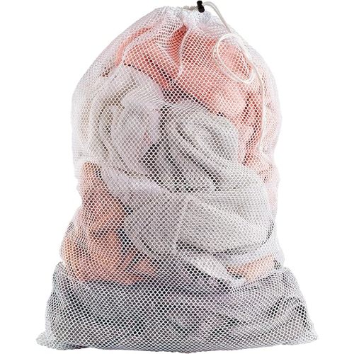Handy Laundry Mesh Laundry Bag - Large 24" x 36" - Durable, Machine Washable with Secure Drawstring Closure - Perfect for College Dorms, Laundromats, Apartments (White)
