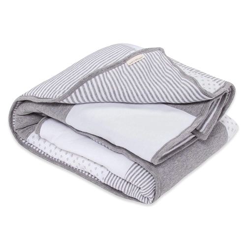 Burt's Bees Baby Reversible Blanket, Nursery, Stroller & Tummy-Time Organic Jersey Cotton Quilted Infant & Toddler Bedding