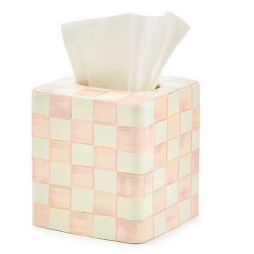 MacKenzie-Childs | Rosy Check Boutique Tissue Box Cover