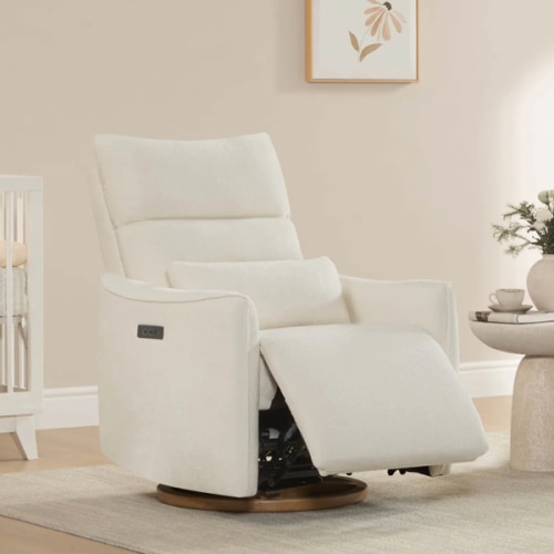 Janice Power Swivel Nursery Glider Recliner with Power Headrest