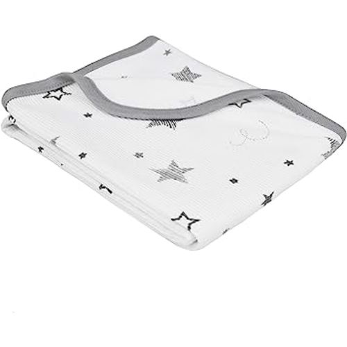 American Baby Company 100% Cotton Thermal Waffle Swaddle Blanket, Soft, Breathable & Stretchy, Super Stars, 30" x 40" for Boys and Girls, Perfect for Swaddling, Travel and Gifting