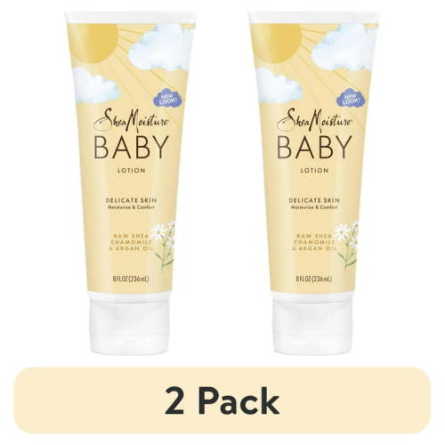 (2 pack) SheaMoisture Moisturizing Baby Lotion for Dry Skin Raw Shea Chamomile & Argan Oil, 8 oz