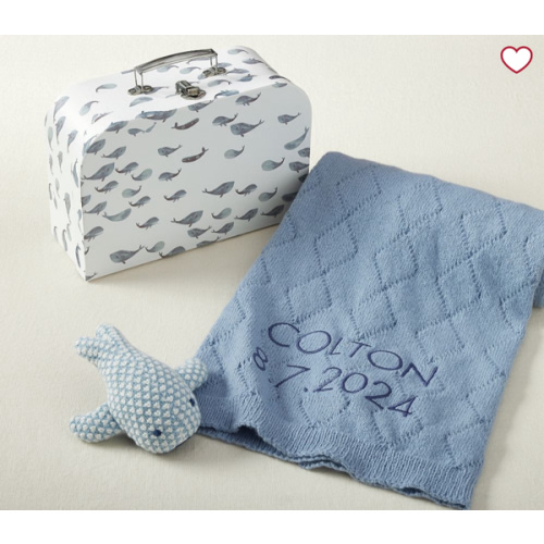 Jack Whale Baby Blanket & Rattle Gift Set