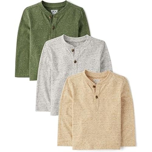 The Children's Place Baby Boys' and Toddler Long Sleeve Thermal Henley Shirt